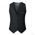 thumbnail image 1 of Kctiaxy Plus Size Men's Dress Vest Fashion Black Business Formal Waistcoat with Pocket Casual Adjustable Back Buckle Strap Work Vest, 1 of 6