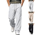thumbnail image 1 of Kctiaxy Plus Size Pants for Men Summer Cargo Sweatpants Elastic Waist Drawstring Jogger Pants, 1 of 9