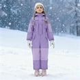 thumbnail image 1 of Kctiaxy Purple Suits for Toddler Boys Girls Colorful Lightweight Insulated Snowsuits Windproof Hooded Snowsuit Winter Outwear Ski Suits 8-9 Year, 1 of 8