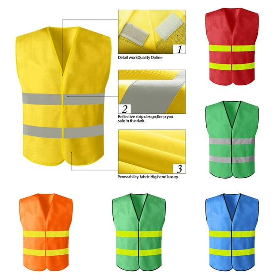 Kctiaxy Safety Vest for Men Sleevelees High Visibility Vest Tank Reflective Construction Work Vest Jacket Fall Savings