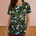 thumbnail image 1 of Kctiaxy Scrub Tops Fashionable Print Graphic Nursing Scrubs Casual Short Sleeve V Neck T Shirts for Women with Pockets, 1 of 4