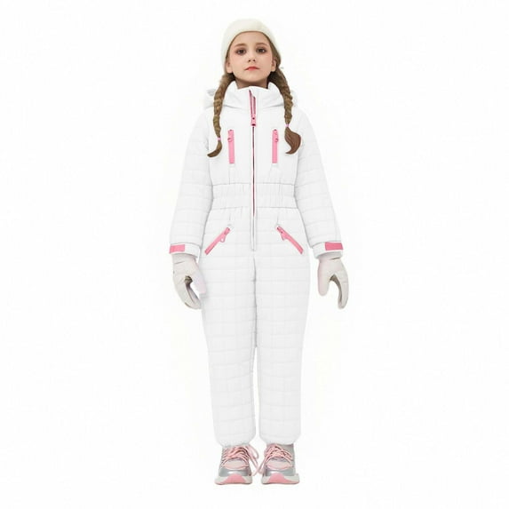 Kctiaxy Snow Suits for Toddler Boys Girls Warm Windproof Waterproof Ski Suits Winter Outdoor Thickened Jumpsuits