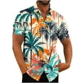 thumbnail image 1 of Kctiaxy Summer Shirts for Men Short Sleeve Button Down Shirts Casual Print Lapel Collar Hawaiian Shirts Blouse for Vacation Beach, 1 of 3