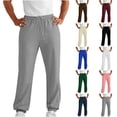 thumbnail image 1 of Kctiaxy Sweatpants for Men Causal Drawstring Elastic Waist Sports Pants Lightweight Solid Color Breathable Loose Sweat Pants with Pockets Fall Savings, 1 of 8