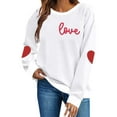 thumbnail image 1 of Kctiaxy Sweatshirt for Women Fashionable Casual Crewneck Sweatshirt Long Sleeve Loose Fitting Tops Solid Color Printed Hoodless Sweatshirts, 1 of 5