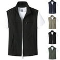 thumbnail image 1 of Kctiaxy Vest for Men Thin Sleeveless Standing Collar Cargo Vest Solid Color Quickly Dry Outdoor Zipper Lightweight Work Cargo Vest Jacket with Multiple Pockets, 1 of 5