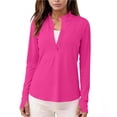 thumbnail image 1 of Kctiaxy Women's Sun Shirts Sun Protection Stand Collar Long Sleeve Golf Shirt Solid Color Half-Zip Drying Workout Tops Outdoor Hiking, 1 of 9