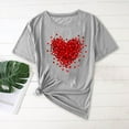 thumbnail image 1 of Kctiaxy Women's T-Shirts Casual Round Neck Valentiness Women Blouses Fashion Love Printed Short Sleeve Tops for Summer, 1 of 5