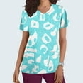 thumbnail image 1 of Kctiaxy Womens Scrubs Fashion Casual V Neck T Shirts for Women Print Graphic Nursing Womens Short Sleeve Tops with Pockets, 1 of 5