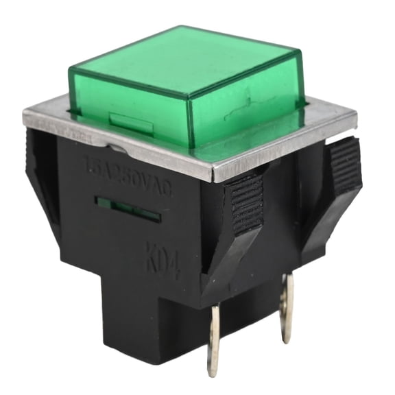 Kd4 Button Square Button Switch Point Reset Button Button Switch 15A/250V 2No green YIWEI