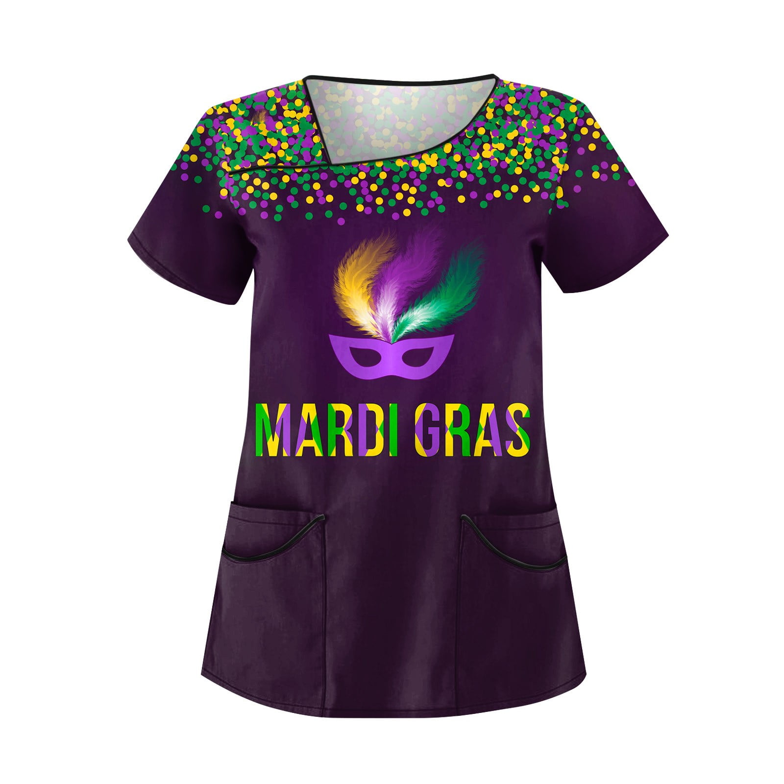 mardi gras scrub jacket