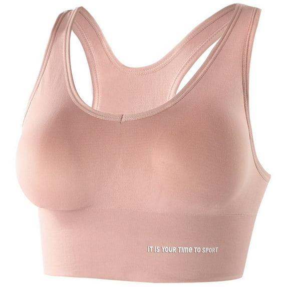 Kddylitq High Impact Sports Bra for Women - Criss-Cross Back Molded Cups Hook and Eye Closure - High Support Running Bra Pink M