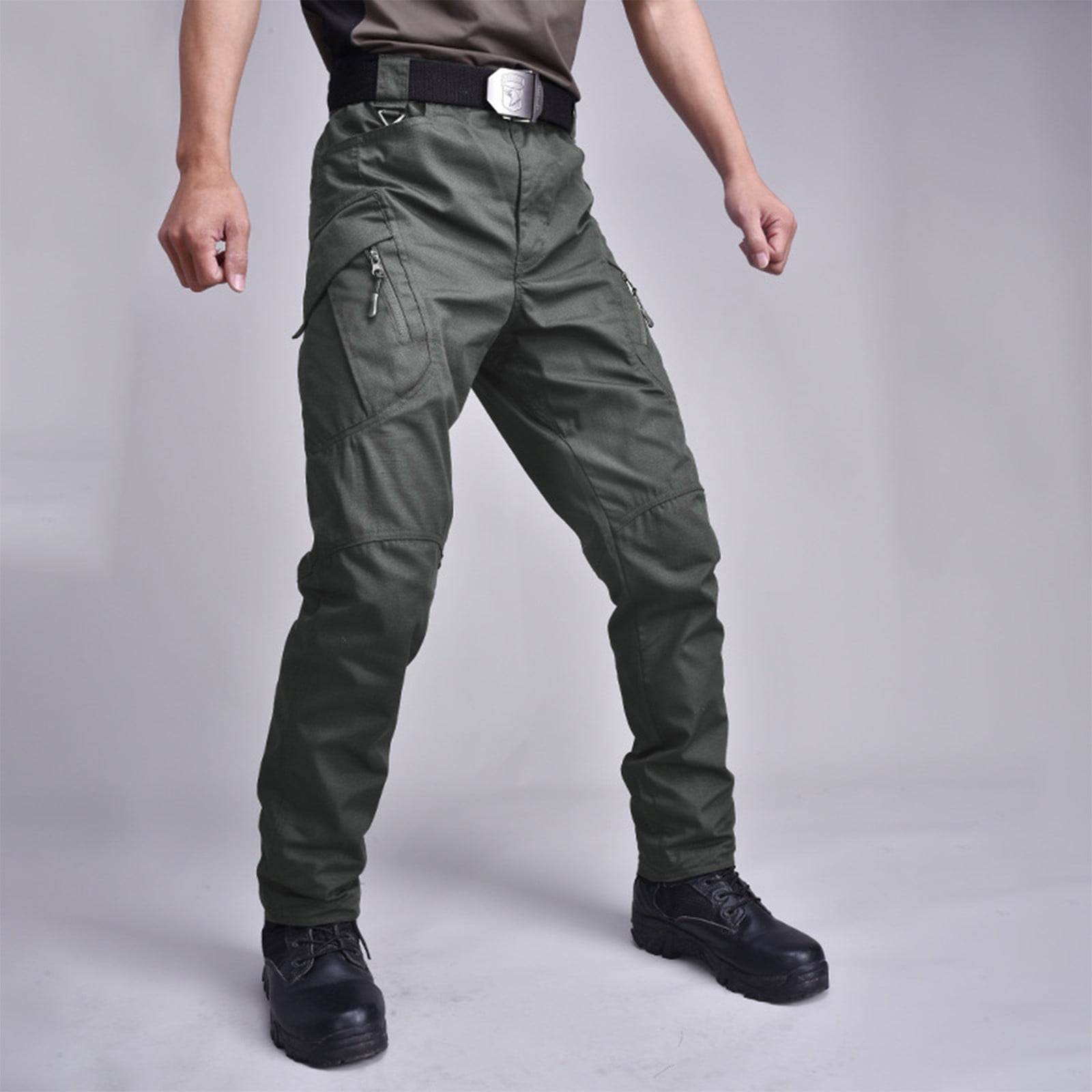 Kddylitq Men's Water Resistant Pants Relaxed Fit Tactical Cargo Work