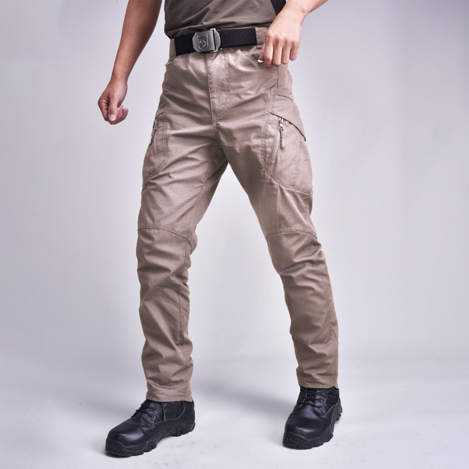 Kddylitq Men's Water Resistant Pants Relaxed Fit Tactical Cargo Work