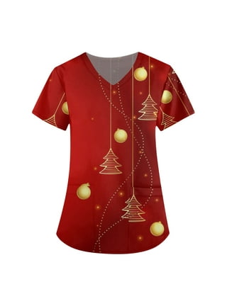 Bourund Nursing Uniforms for Women Clearance, Christmas Gnome/Santa  Claus/Elk Patterned V-Neck Comfy Scrubs Shirts : : Clothing, Shoes  & Accessories