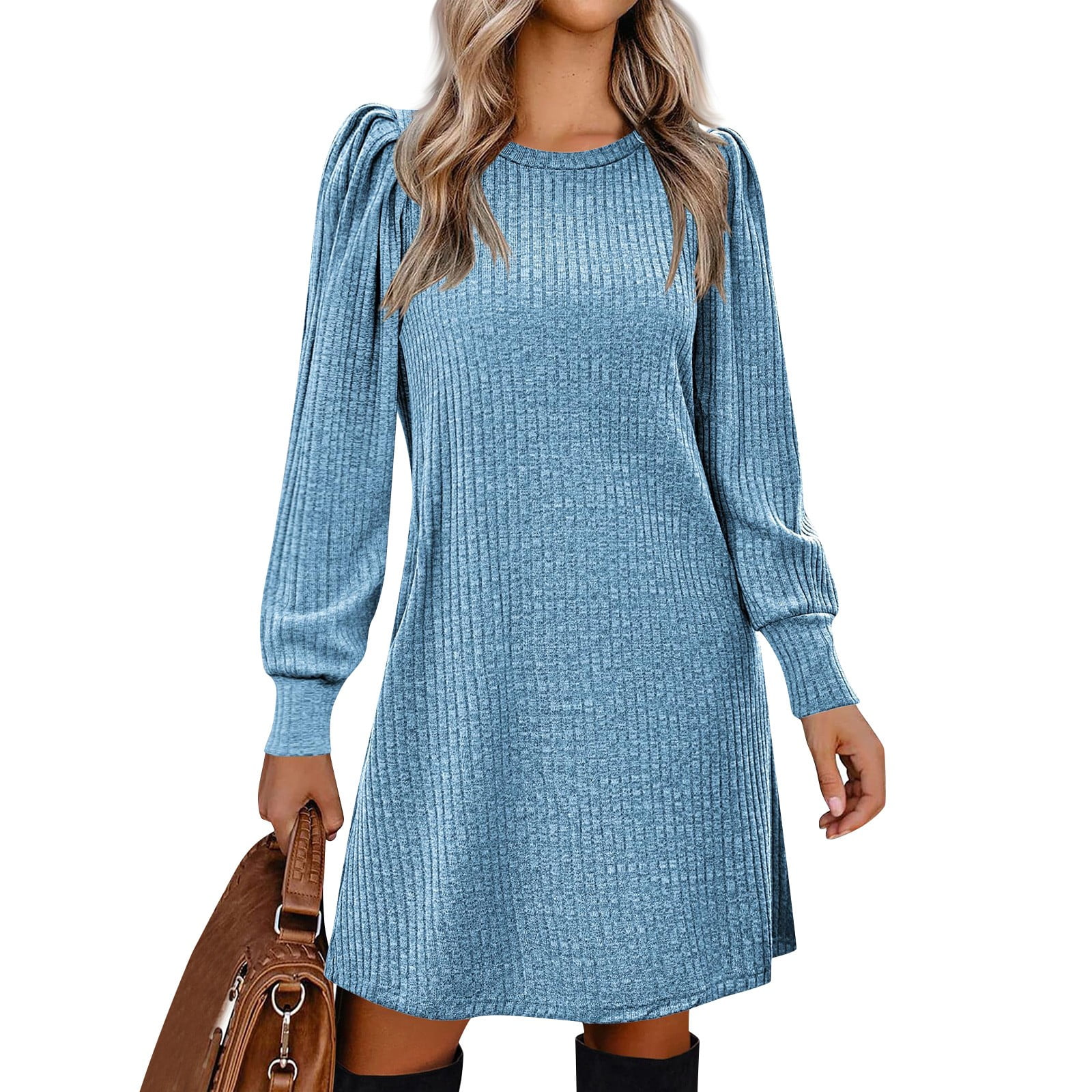 Puff long sleeve dress