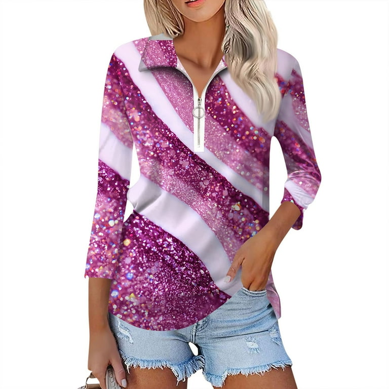 Women Hot striped V-neck casual long T-shirt Women Hot striped V-neck casual long T-shirt