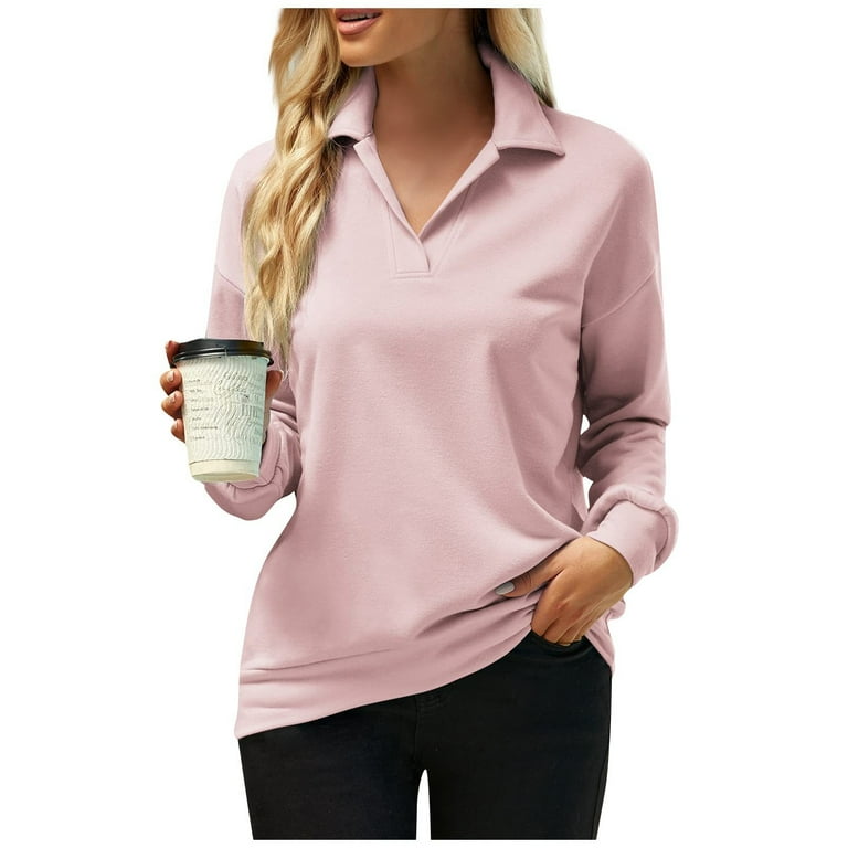 Women's long sleeve polo shirts walmart online