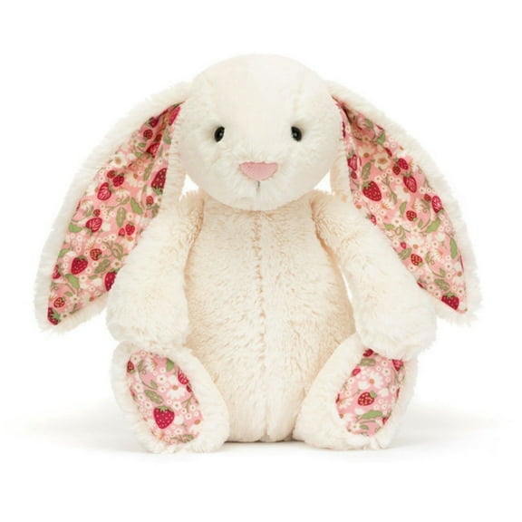 Kdfny Jellycat Blossom Cream Bunny - Berry, 12" Jellycat Stuffed Animals Bunny, Jellycat Stuffed Easter Toys for Kid, Age 4+