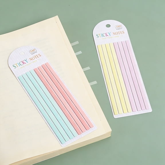 Kdkad 160 Count Transparent Sticky Notes for Book Annotation, Thin Page Markers and Index Tabs, Writable PET Sticky Note Strips for Office, Teachers and Professionals, Multicolor