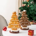 thumbnail image 1 of Kdkad 5.9 Inch Desktop Resin Christmas Tree, Snowflake Motif Tabletop Decor, Yellow/Coffee Warm Holiday Accent, Office/Kitchen Light-Up Centerpiece, Christmas Gifts, 1 of 7