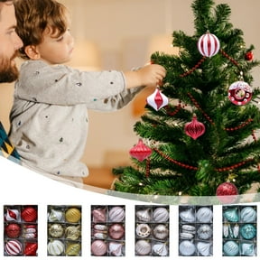 Kdkad 8-Pack Shatterproof Christmas Ball Ornaments, Multi-Size 3-4in Glitter Matte Finish Balls, Kid Safe PVC Tree Decor with Hanging Strings Gift Ready Mixed Color Set