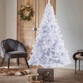 thumbnail image 1 of Kdkad 82.6 Inch White Artificial Christmas Tree, Unlit Hinged Spruce with Multi Tips & Metal Stand, Easy Assembly Full-bodied Tree for Indoor Outdoor Holiday Decor, 1 of 6