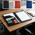thumbnail image 1 of Kdkad A4 Leather Business Portfolio with Notepad & Pen - Professional Padfolio Organizer for Interviews & Meetings - Multi-Pocket Document Holder for Contracts & Cards, 1PK, 1 of 7