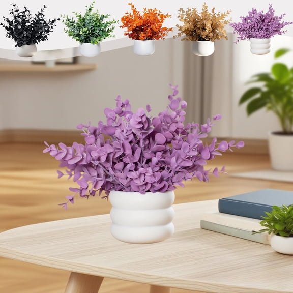 Kdkad Artificial Potted Plants for Home Decor, 9.8 Inch Realistic ArtificialGreenery in Pot for Living Room, Desk, Entryway Tabletop Decoration