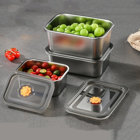 Kdkad Bento Box, Stainless Steel Food Keeper - Single Space Airtight Container for Bulk Storage, No-Divider Kitchen Organizer, Safe & Leakproof​​