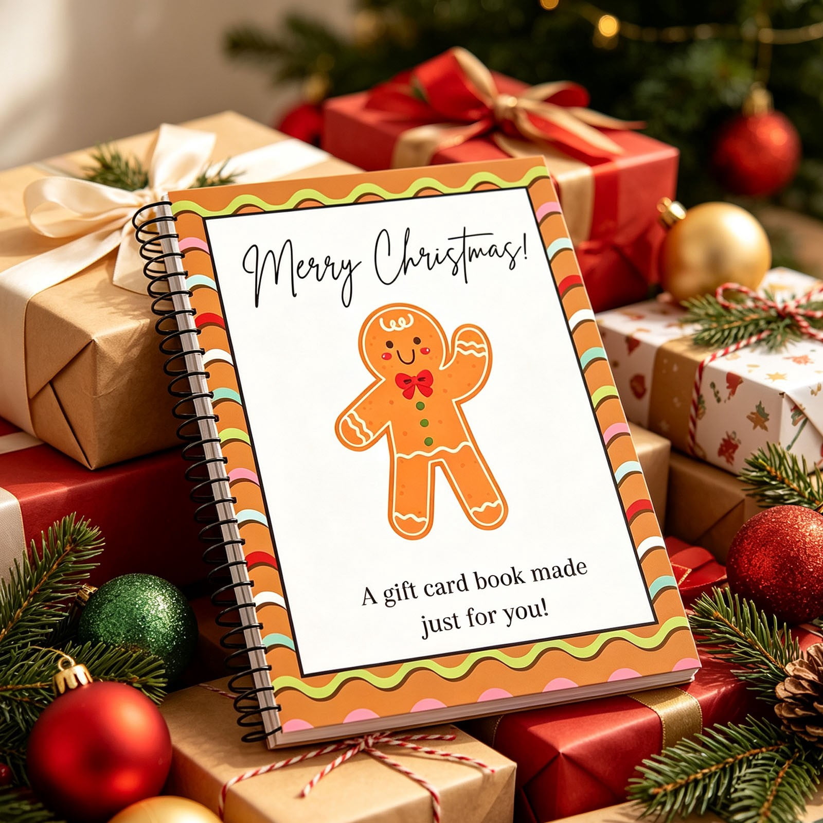 Kdkad Christmas Gift Card Book, DIY Spiral Bound Gift Card for Every ...