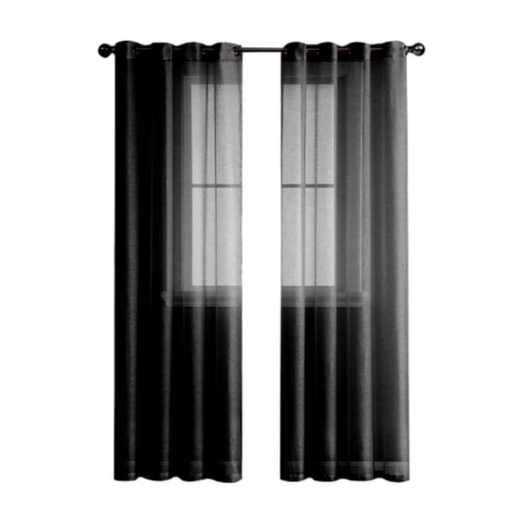 Kdkad Curtains Sheer - Linen Texture Semi Sheer Window Covering, Light & Airy Privacy Sheer Panels for Bedroom Living Room Patio Glass Door, 39.4 Inch Width x 98.4 Inch Length