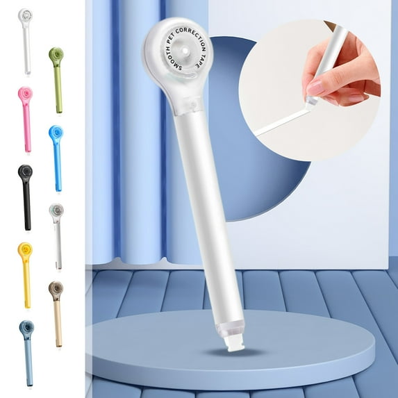 Kdkad Cute Mini Correction Tape Set - Retractable Student Error Corrector with Replaceable Refill Core, Constant-Flow Whiteout for Exams & Homework