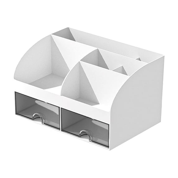 Kdkad Desk Organizer with Drawers, 2 Drawer Desktop Plastic Storage, Rectangular Office Stationery Supplies Desktop Drawers, Clear Desktop Storage Drawers for Office Supplies, Makeup Organizers