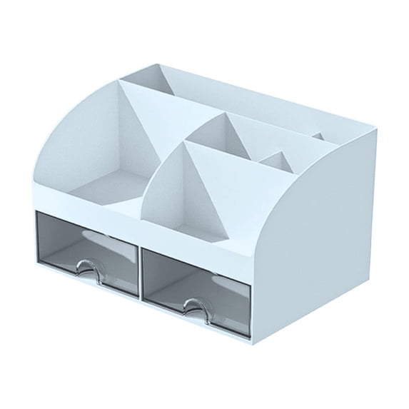 Kdkad Desk Organizer with Drawers, 2 Drawer Desktop Plastic Storage, Rectangular Office Stationery Supplies Desktop Drawers, Clear Desktop Storage Drawers for Office Supplies, Makeup Organizers