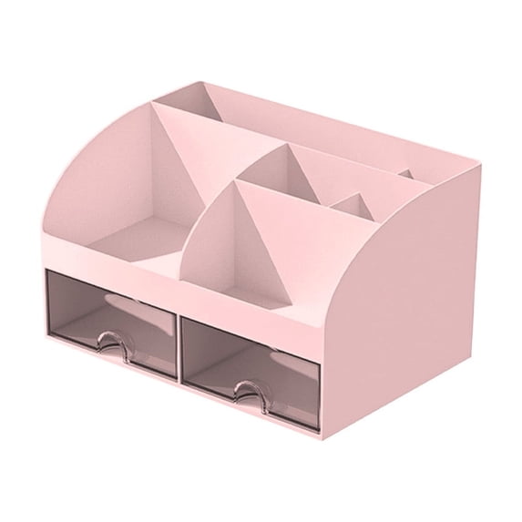 Kdkad Desk Organizer with Drawers, 2 Drawer Desktop Plastic Storage, Rectangular Office Stationery Supplies Desktop Drawers, Clear Desktop Storage Drawers for Office Supplies, Makeup Organizers