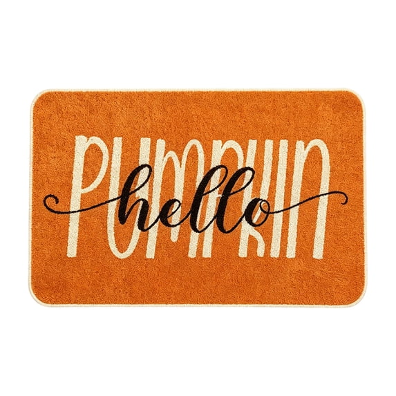 Kdkad Fall Bath Mat, Bathroom Rug for Fall Decor, Fall Pumpkin Thanksgiving Doormat 16x24 Inch Fall Welcome Mat Natural Pumpkin Door Rug For Front Porch Entryway Or Home Fall Decor