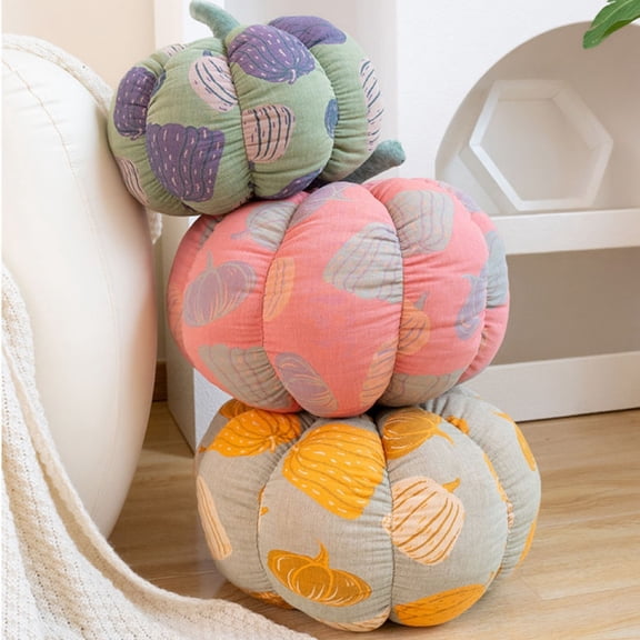 Kdkad Halloween Pumpkin Throw Pillow, Fall Thanksgiving Halloween Decor | 7.87 Inch Pumpkin Cushion | Multi-Color Soft Accent for Sofa/Office/Halloween Gift