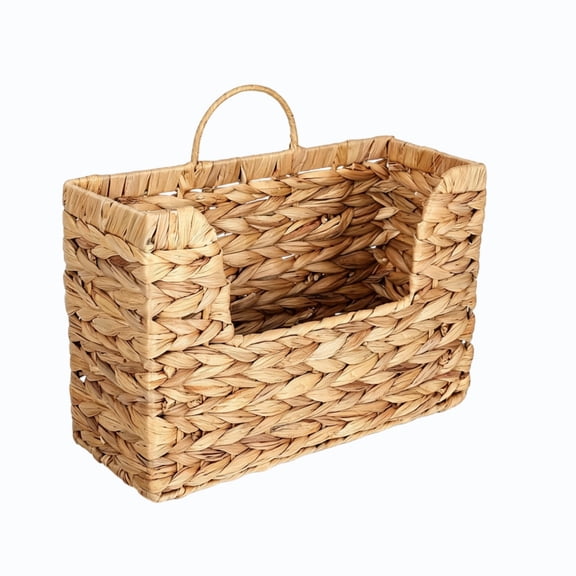 Kdkad Hanging Storage Basket, 11.8 In Woven Wicker Basket with Handle, Wall Mount Storage Bins for Towel Toiletries Clothing Daily Stuff, Container for Living Room Kitchen Bedroom Closet Organizer
