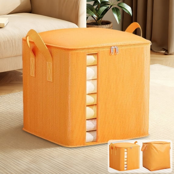Kdkad Heavy Duty Moving Bags Extra Large Waterproof Storage Totes - Orange Plastic Duffel Bags, Dustproof Moisture-Proof Packing Bags for Moving, Camping, College Dorm & Laundry