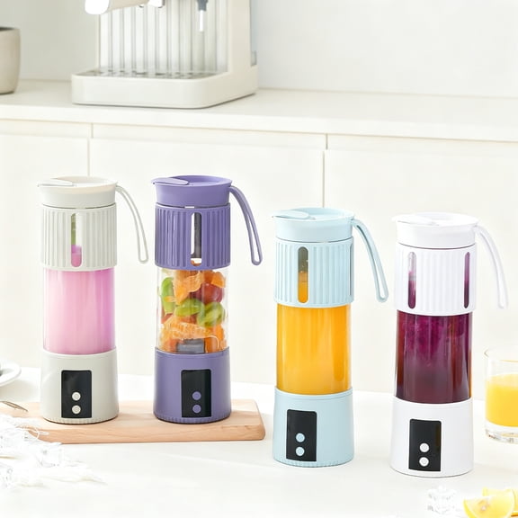 Kdkad Multicolor Portable Electric Juicer Cup, 9.3x3.2 Inch 12-Blade Stainless Steel Kitchen Blender, Heat-Cold Resistant Food Grinder for Fresh Juice & Homemade Meals - Ideal for Home & Travel