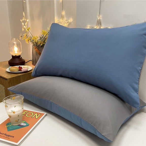 Kdkad Pillow Cases, Throw Pillow Covers, Queen Size Set of 2, Microfiber Pillowcases, Fade Resistant 18.9×29 Inchs, Easy Care Stable Holiday Decor, Double-Colored Cushion Covers for Sofa Couch