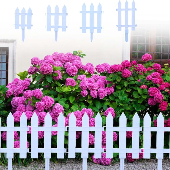 Kdkad Plastic Garden Fence PVC Border,11.4×9.4 Inch Decorative Outdoor Courtyard Vegetable Garden Edging, Sturdy Weather-Resistant Landscape Fence for Yard, Flower Beds, Patio, 1 Piece
