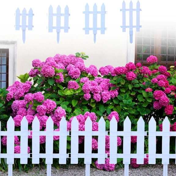 Kdkad Plastic Garden Fence PVC Border, 7.8×6.6 Inch Decorative Outdoor Courtyard Vegetable Garden Edging, Sturdy Weather-Resistant Landscape Fence for Yard, Flower Beds, Patio, 1 Piece