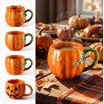 thumbnail image 1 of Kdkad Pumpkin Coffee Mug, Ceramic Pumpkin Cups with Handle for Halloween Thanksgiving Decorations, Cute Fall Table Decor, Gifts for Women & Men, 1 of 8