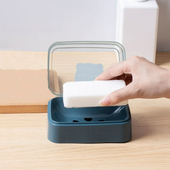 Kdkad Soap Bar Holder, Travel Soap Case, Leakproof Soap Container with Lid, Portable Bar Soap for Traveling Transparently Soap Dishes for Bathroom Shower Gym School Camping