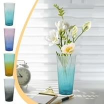 Kdkad Two-Tone High-Transparency Glass Vase - Multi-Color Flower Bucket for Living Room Decor, Floral Arrangements & Plant Cultivation (Serviceable Home Decoration, Modern Tabletop/Office Centerpiece)