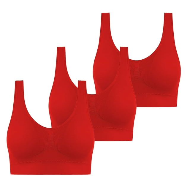 Kdnteot 3PC Sports Bras for Women Push up Traceless No Steel Ring Bra