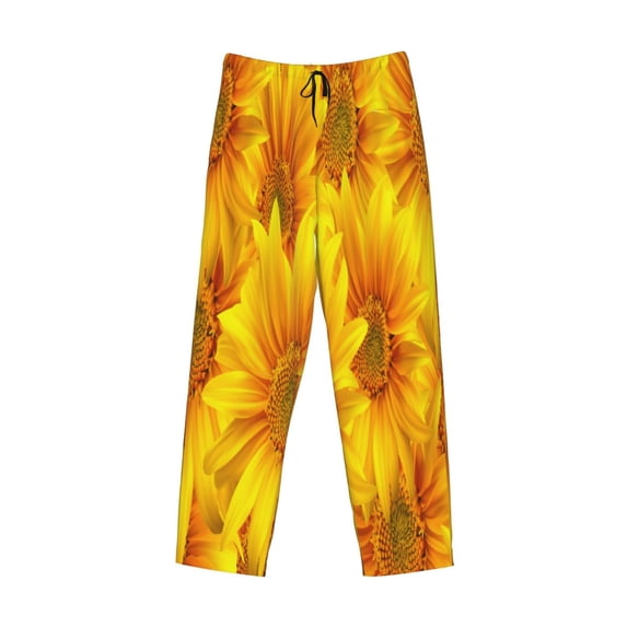 Kdxio 3D Sunflowers Print Men's Sleep Pajama Pant Lounge Pants with Pockets