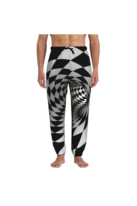 3D Vortex Illusion Pattern Joggers,Sweatpants for Men with Pockets-Medium